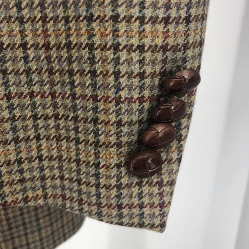 SOLD! Austin Reed Houndstooth Elbow Patch Blazer Size 43R - Picture 12 of 15